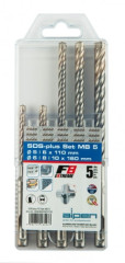 Sada 4-britov�ch vrt�kov do bet�nu Alpen SDS+ F8 5-10 mm / 5ks (MB5)