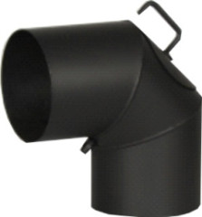 Koleno dymov� 160 mm / 90� / 1,5 mm s �istiacim otvorom a klapkou hrubostenn�