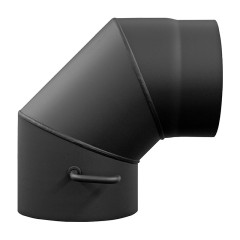 Koleno dymov� 125 mm / 90� / 1,5 mm s klapkou hrubostenn�