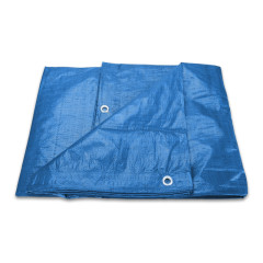 Plachta krycia s okami 4x5 m, 70g/m2 PE modr�