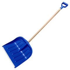 Odh��a� na sneh 45 cm s drevenou rukov�ou modr�