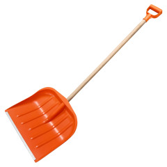 Odh��a� na sneh 45 cm s drevenou rukov�ou oran�ov�