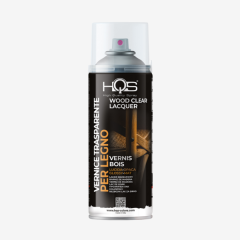 Lak na drevo v spreji HQS transparentn� leskl� 400ml