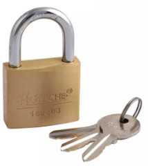 Z�mok visiaci 60 mm mosadzn� +3 ks k��� HOTECHE HT180205