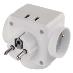 Z�suvka rozbo�ovacia 3x gu�at�, 2x USB P0024U