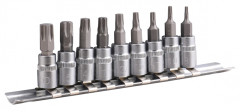 Sada z�str�n�ch hlav�c TORX 1/4" (T8-T50 9-dielna HOTECHE HT202010