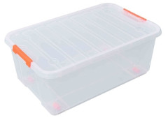 Box plastov� na kolieskach 35 l / 580x375x235 mm transparentn� TACTIX (320280)