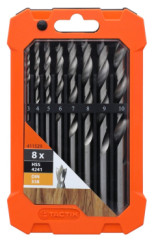 Vrt�ky do dreva HSS (3-10 mm) 8-dielna sada TACTIX (411529)