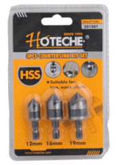 Sada z�hlbn�kov HSS 3-dielna (12;16;19 mm HOTECHE HT501081