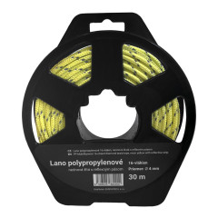 Lano polypropyl�nov� 16-vl�kien, ne�nov� �lt� s reflexn�m p�sikom 4mm/30m