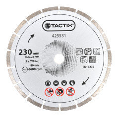 Kot�� diamantov� rezn� DRY 230x22,23 mm TACTIX (425531)
