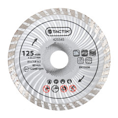 Kot�� diamantov� rezn� WET/DRY TURBO 125x22,23 mm TACTIX (425545)